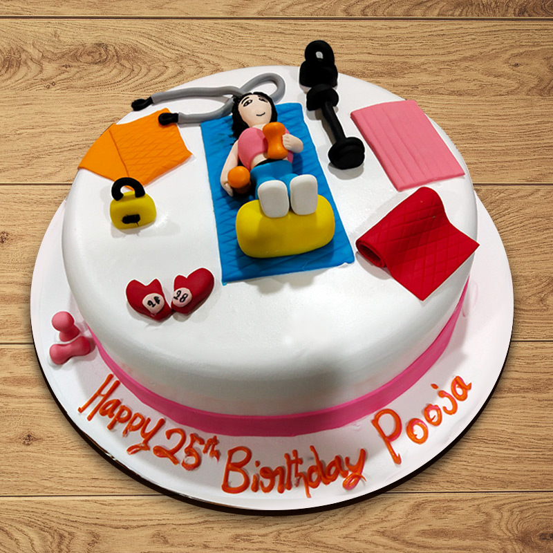 Send Gym Theme Cake 3 Kg Gifts To hyderabad